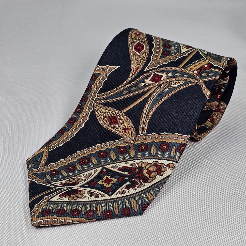 Christian Dior Monsieur All Silk Fabric Woven Tie Made in Italy Paisley 57"×3.75